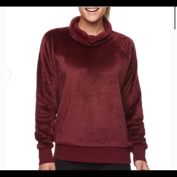 NWOT - Gaiam Cowl Neck Lux Faux Fur Pullover Sweater - Picture 1 of 5